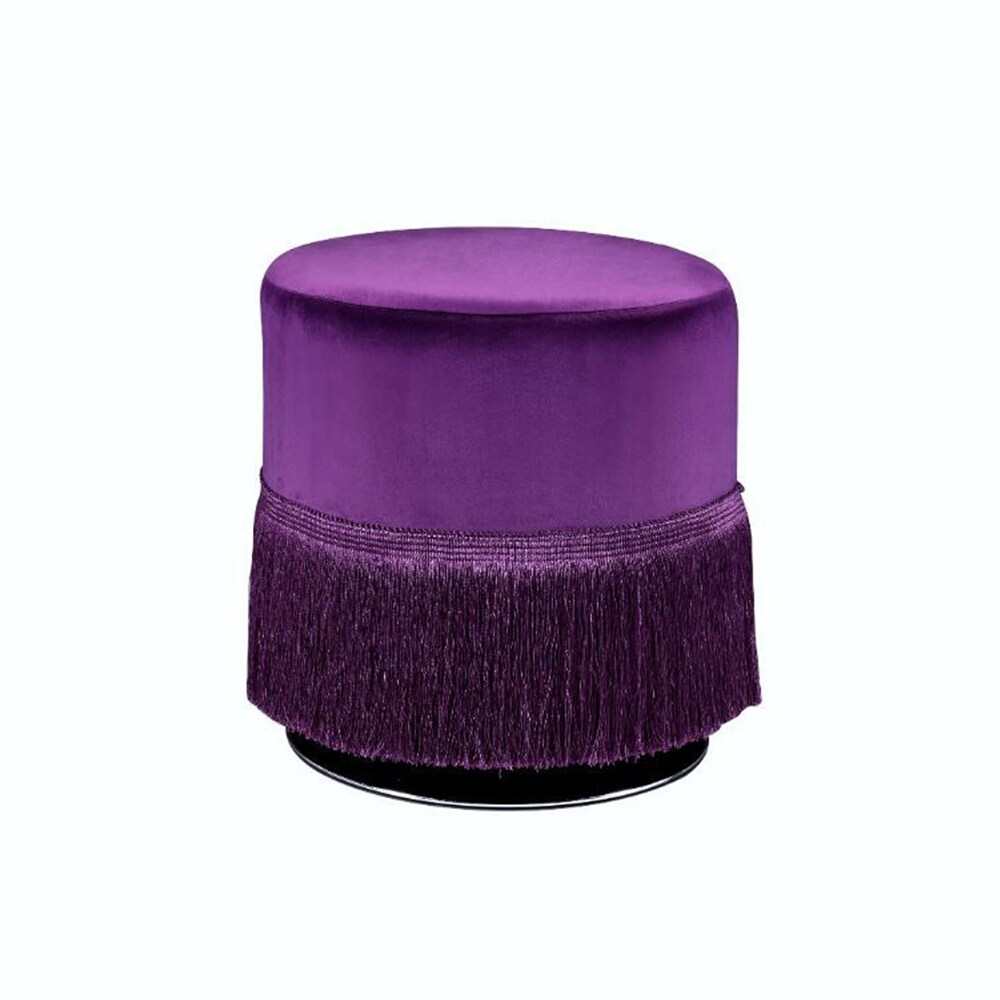 Round Ottoman with Fringe Base