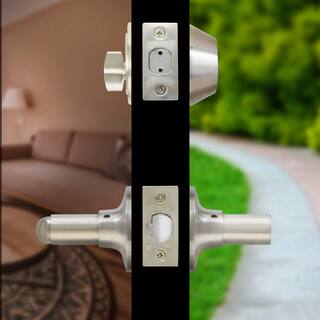 Premier Lock Stainless Steel Entry Door Handle Combo Lock Set with Deadbolt and 12 KW1 Keys Total (3-Pack Keyed Alike) LED03-3