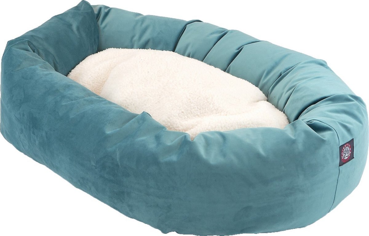 Majestic Pet Velvet Sherpa Bagel Bolster Dog Bed