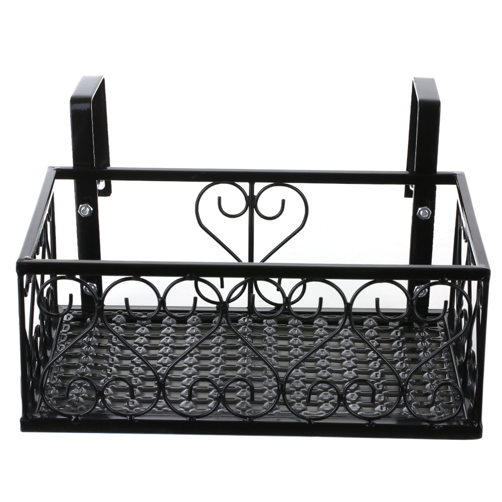 Andoer Flower Pot Stand Rack Deck Rail Flowerpot Railing Shelf Balcony Rail Planter Shelf Fence Railing Flower Pots Holder