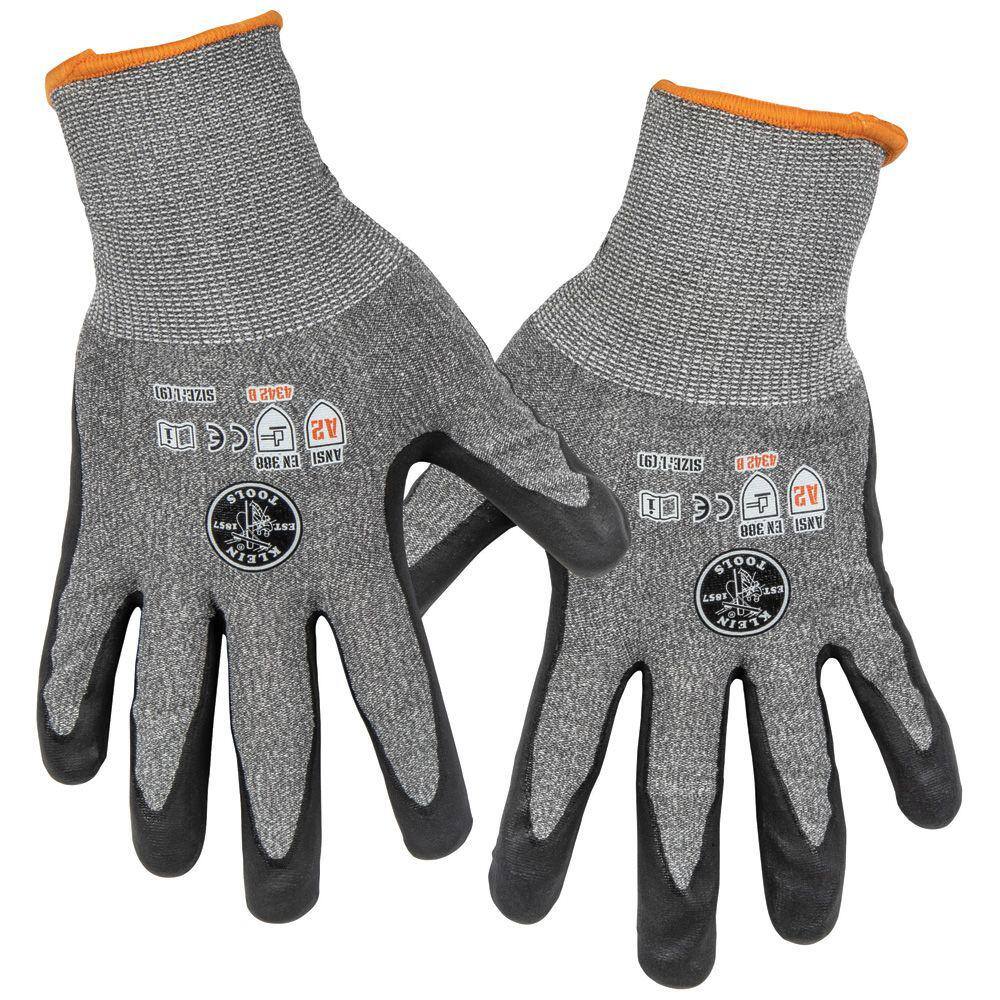 Klein Tools Work Gloves Cut Level 2 Touchscreen Large 2-Pair 60185