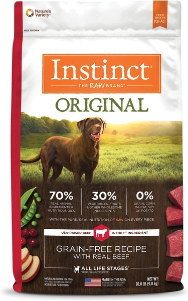 Instinct Original Grain-Free Recipe with Real Beef Freeze-Dried Raw Coated Dry Dog Food