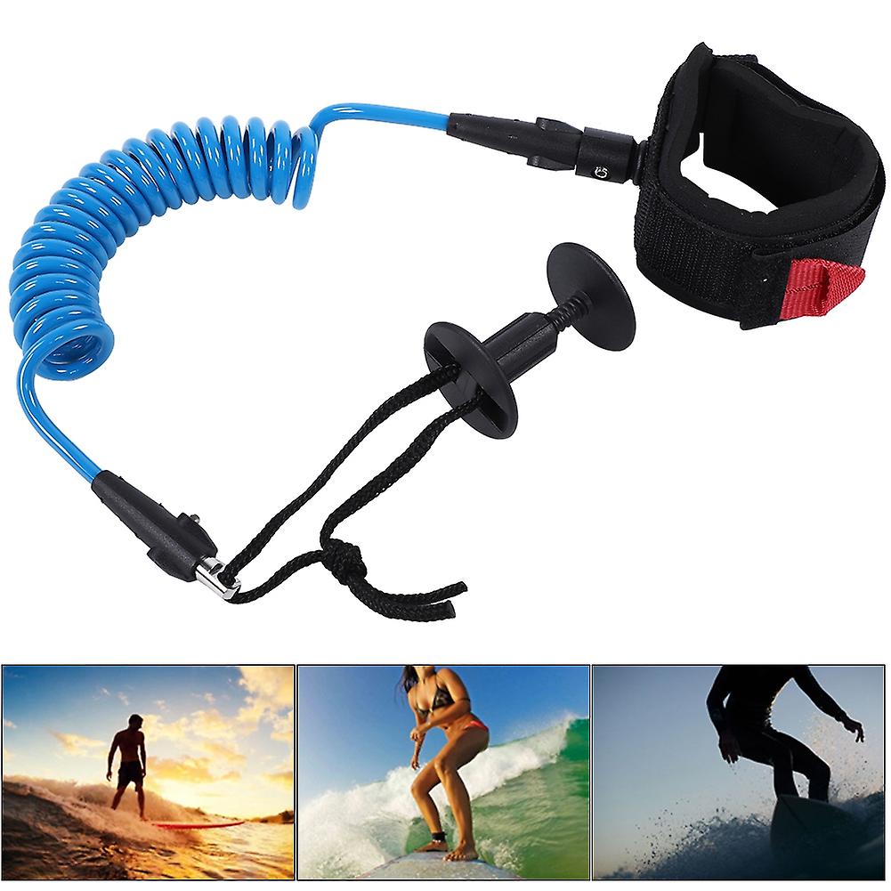 Bodyboard Coiled Wrist Leash Board Surfing Accessories 5.5mm/5ft Blue