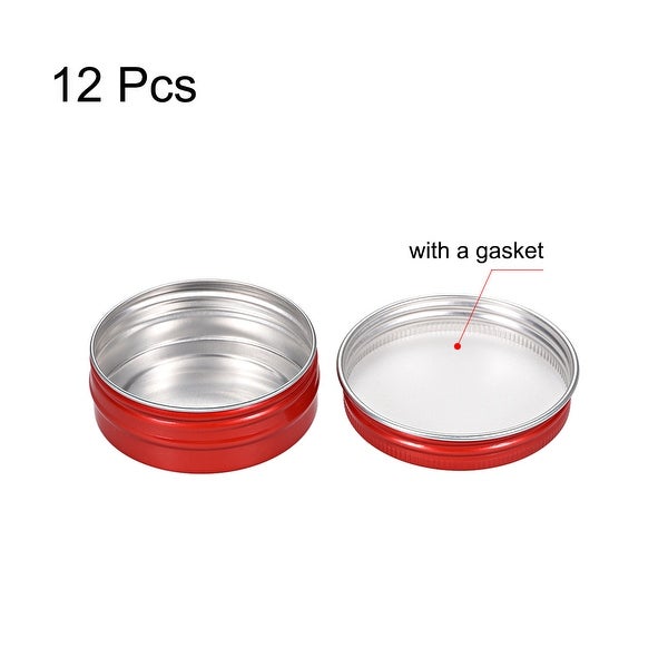 1oz Round Aluminum Cans Tin Screw Top Metal Lid Containers Red 30ml 12pcs