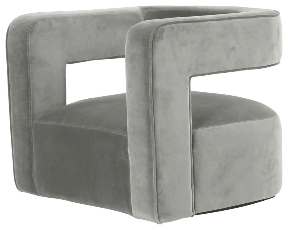 Crestview Modern Swivel Gray Velvet Accent Chair   Transitional   Armchairs And Accent Chairs   by V.S.D Furniture  Houzz