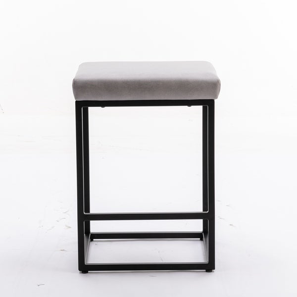 Backless Modern Barstools with Faux Leather