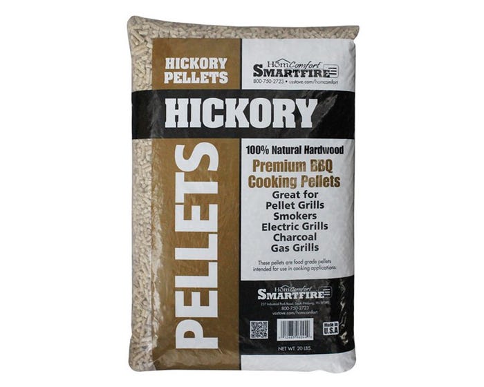 HomComfort Smartfire Hickory Premium BBQ Cooking Pellets， 20 lb. Bag - SFHP20