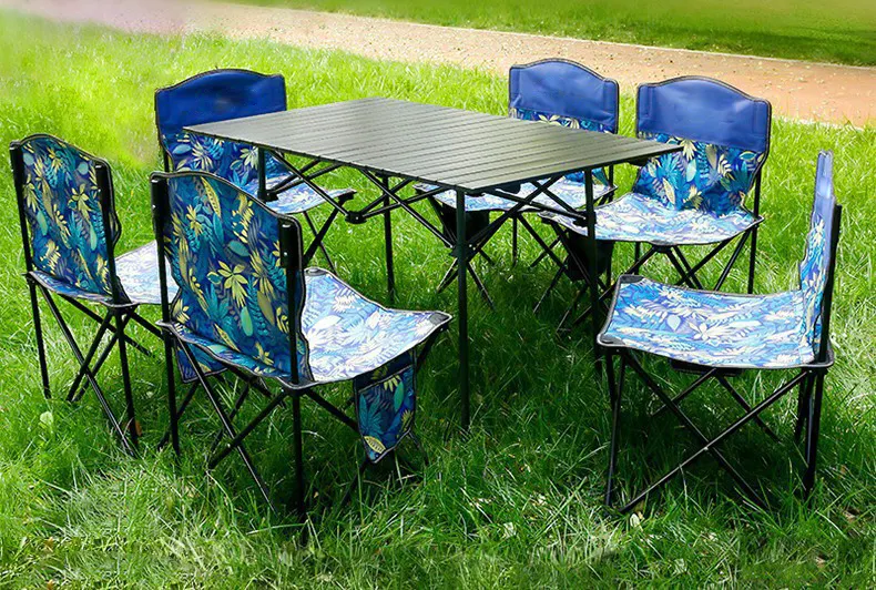 Hot Sale Hiking Fishing Folding Floral Leaf Beach Garden Chairs Outdoor Camping Chair And Table Set For Outdoor Hiking