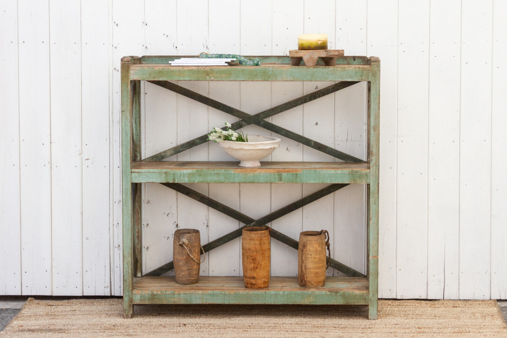 Antique Painted French Open Bookcase   Farmhouse   Bookcases   by De cor  Houzz