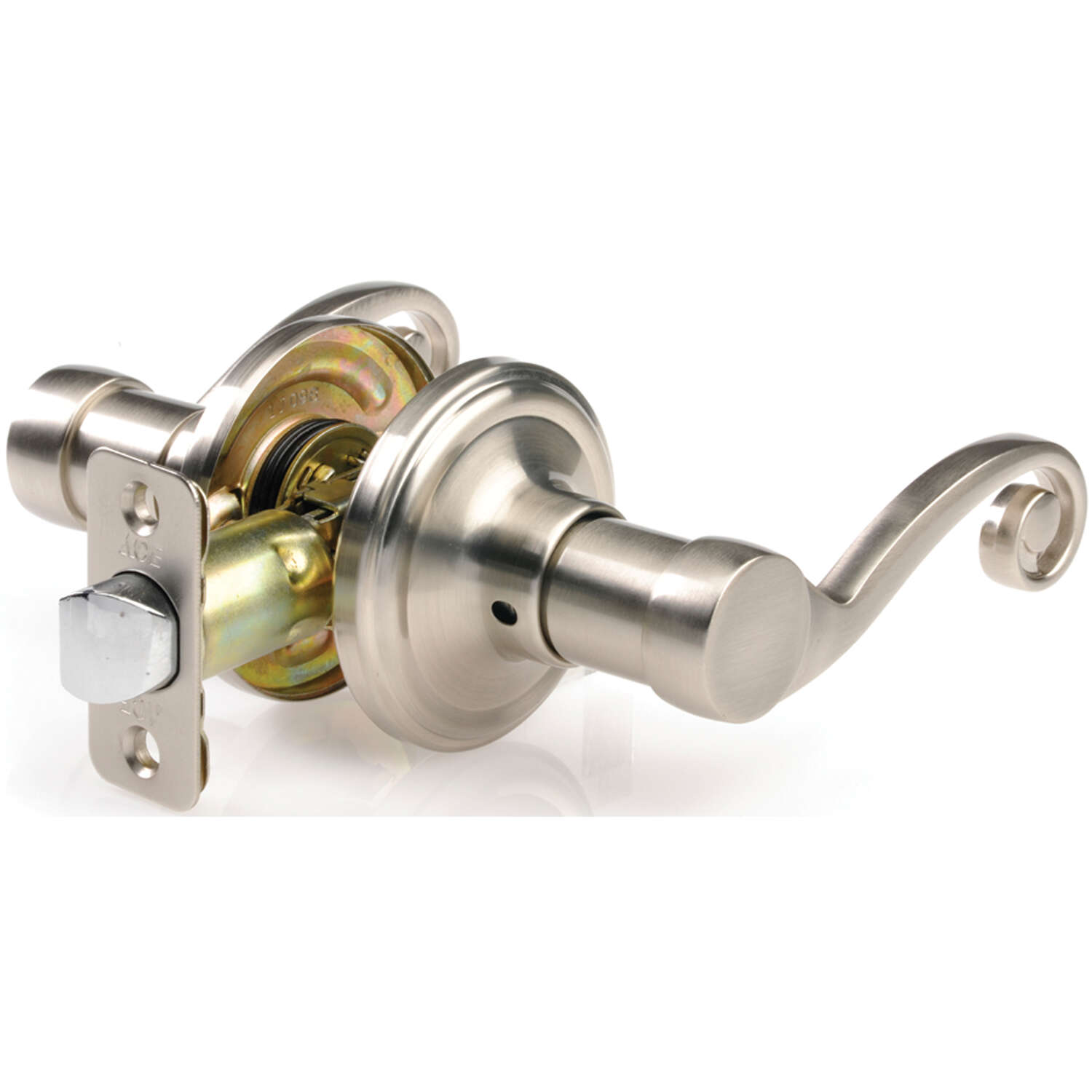 Ace Scroll Satin Nickel Passage Lockset 1-3/4 in.