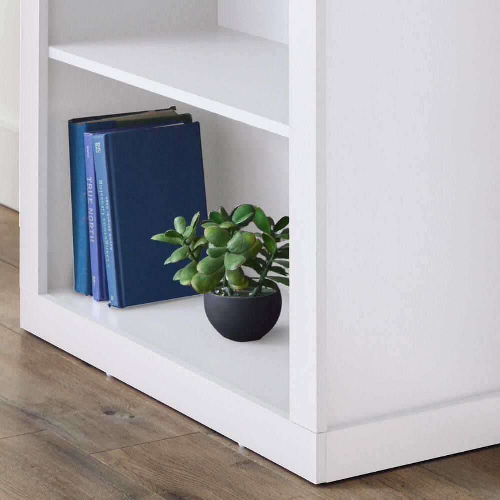 Brookside Elaine 72 in. White Wood 5-Shelf Standard Bookcase with Adjustable Shelves BS0001BKC00WH