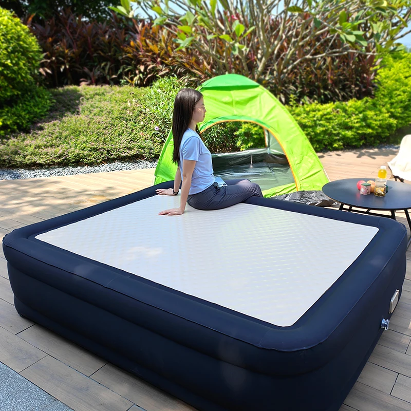 Comfortable Foldable Double Size Indoor Inflatable Air Bed Compact Air Mattress for Home and Camping Use