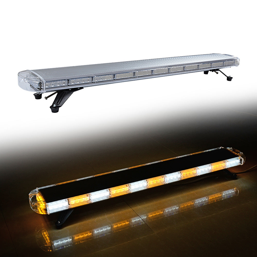 Astra Depot 51 Inch 96 LED Strobe Light Bar Amber White Emergency Beacon Snow Plow Tow Truck Vehicles Roof Top Mount