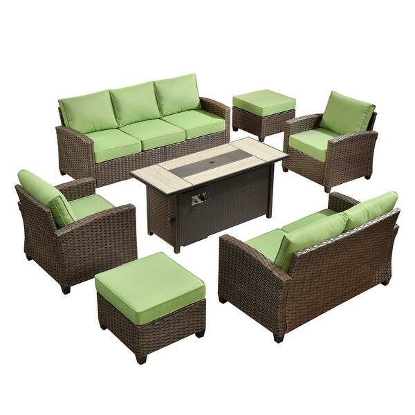 XIZZI Rattan Patio Furniture 7piece Conversation Set with 54