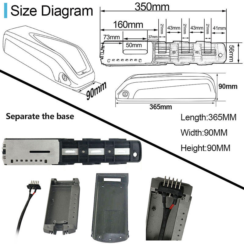 Germany stock Hailong case battery 48v 14ah ebike lithium batteries for 48v 750w Bafang BBS02B motor kits