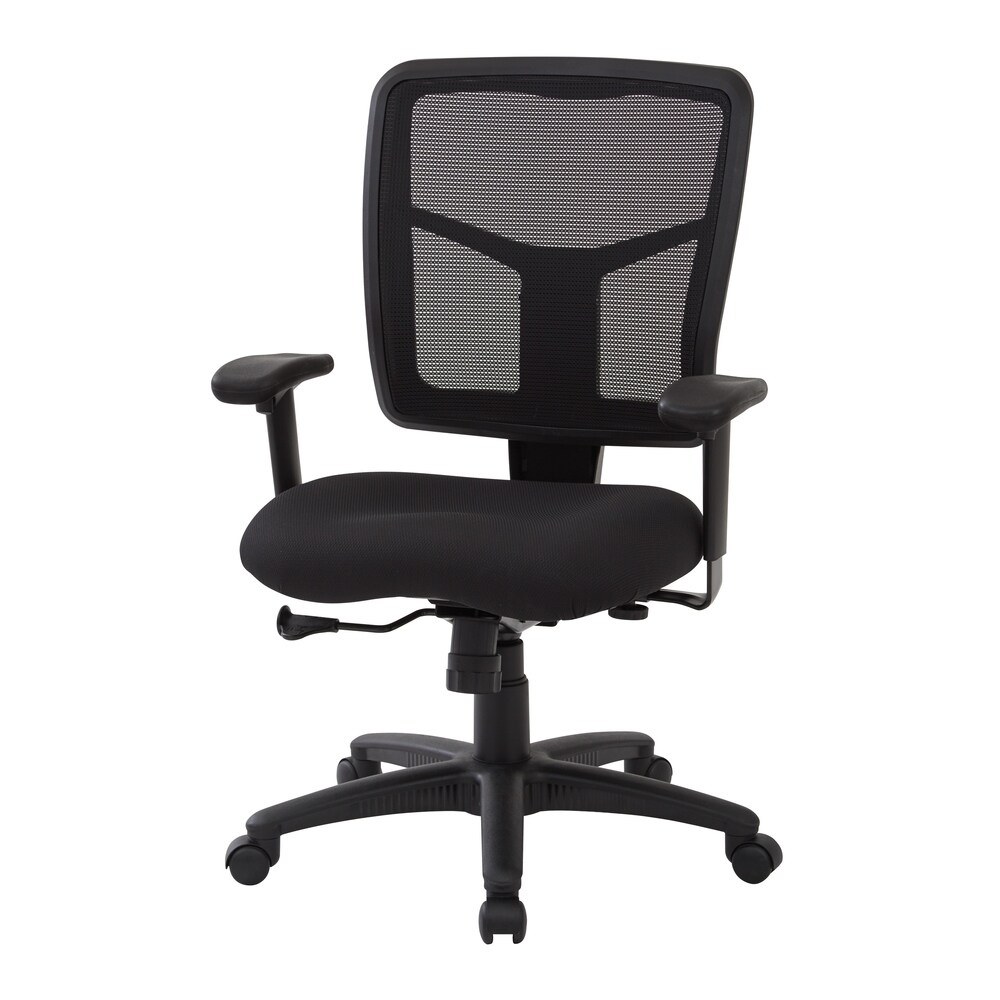 Black Mesh Back with Dove Black Fabric Seat Chair  2 to 1 Synchro Tilt