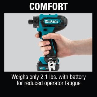 Makita 12V max CXT Lithium-Ion Cordless14 in. Hex Screwdriver Kit 2.0Ah FD10R1