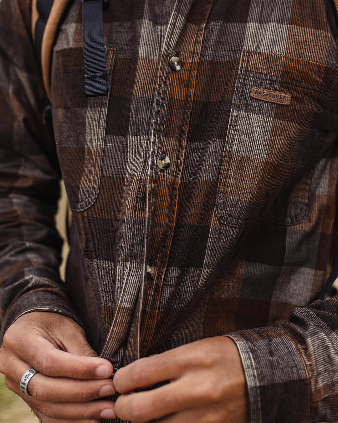 Backcountry Cord Check Shirt - Chinchilla Brown