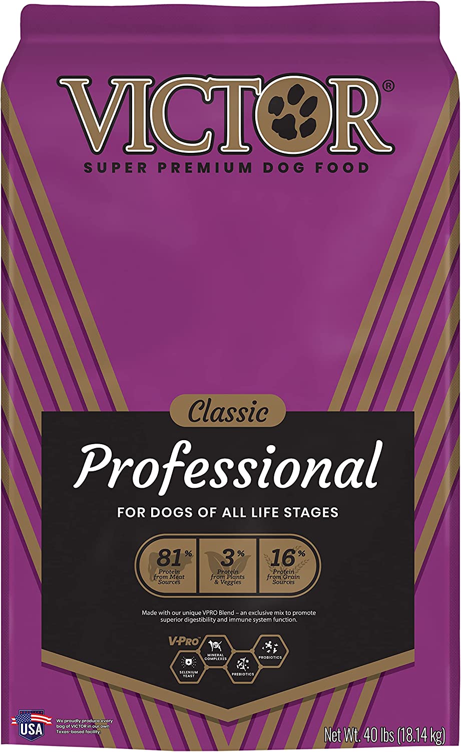 VICTOR Classic Professional Formula Dry Dog Food 40 Pound (Pack of 1)