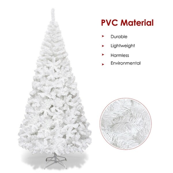 Costway 5Ft/6Ft/7Ft/8Ft Artificial PVC Christmas Tree W/Stand Holiday