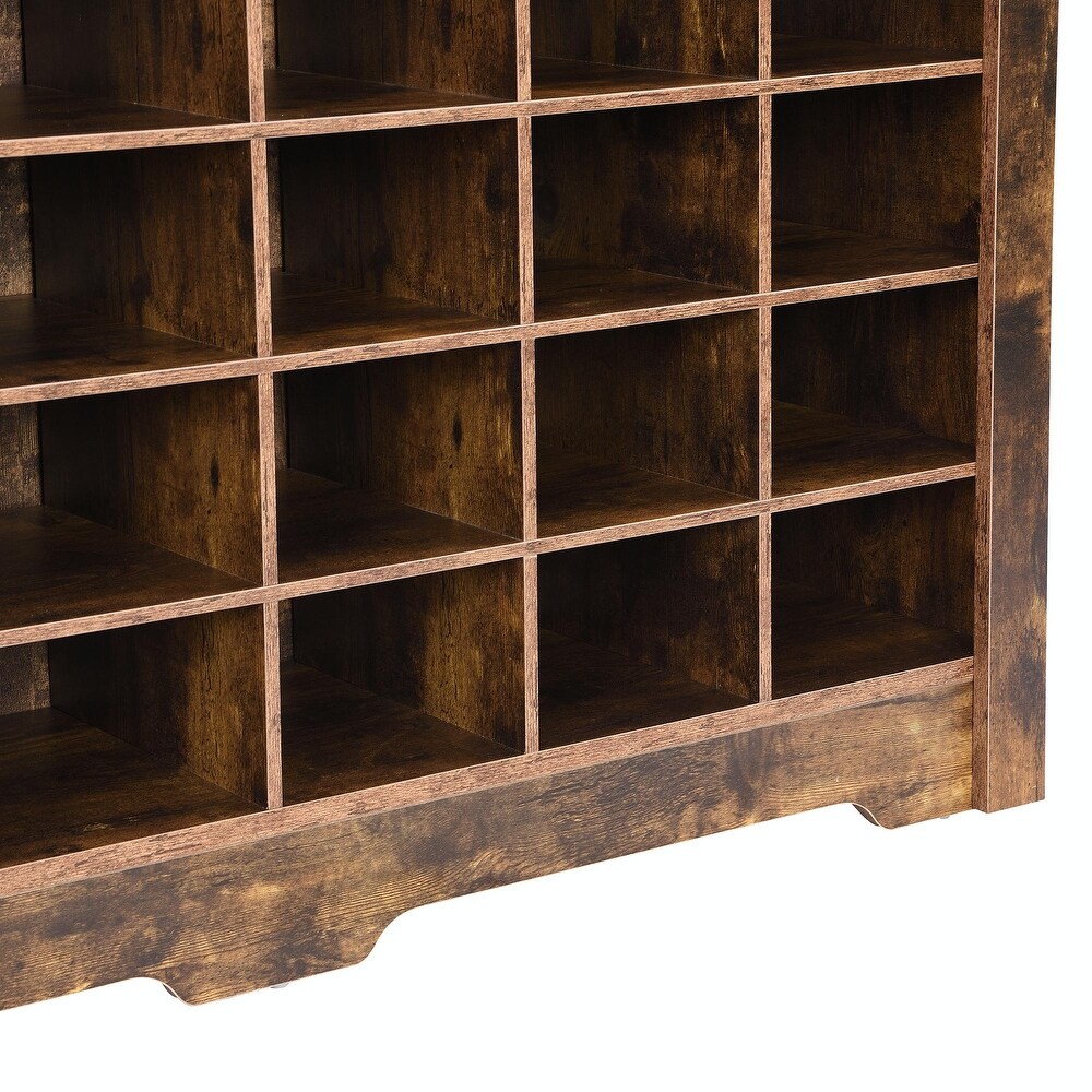 Contemporary 24 Cubby Shoe Console: Stylish  High Quality Storage Solution