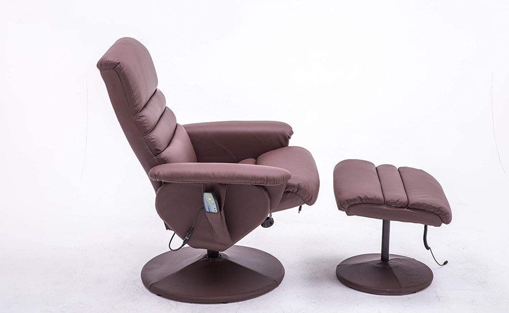 Modern Recliner Chair With Ottoman  Massage Function For Your Comfort   Transitional   Recliner Chairs   by Decorn  Houzz