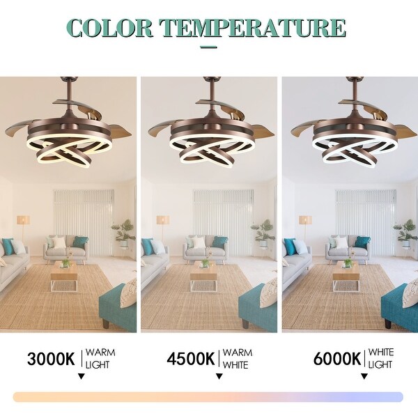 Oaks Aura 42in. LED DIY Shape Retractable Modern Ceiling Fan With Lights， 6-Speed Latest DC Motor Remote Control Ceiling Fan Shopping - The Best Deals on Ceiling Fans | 40086411