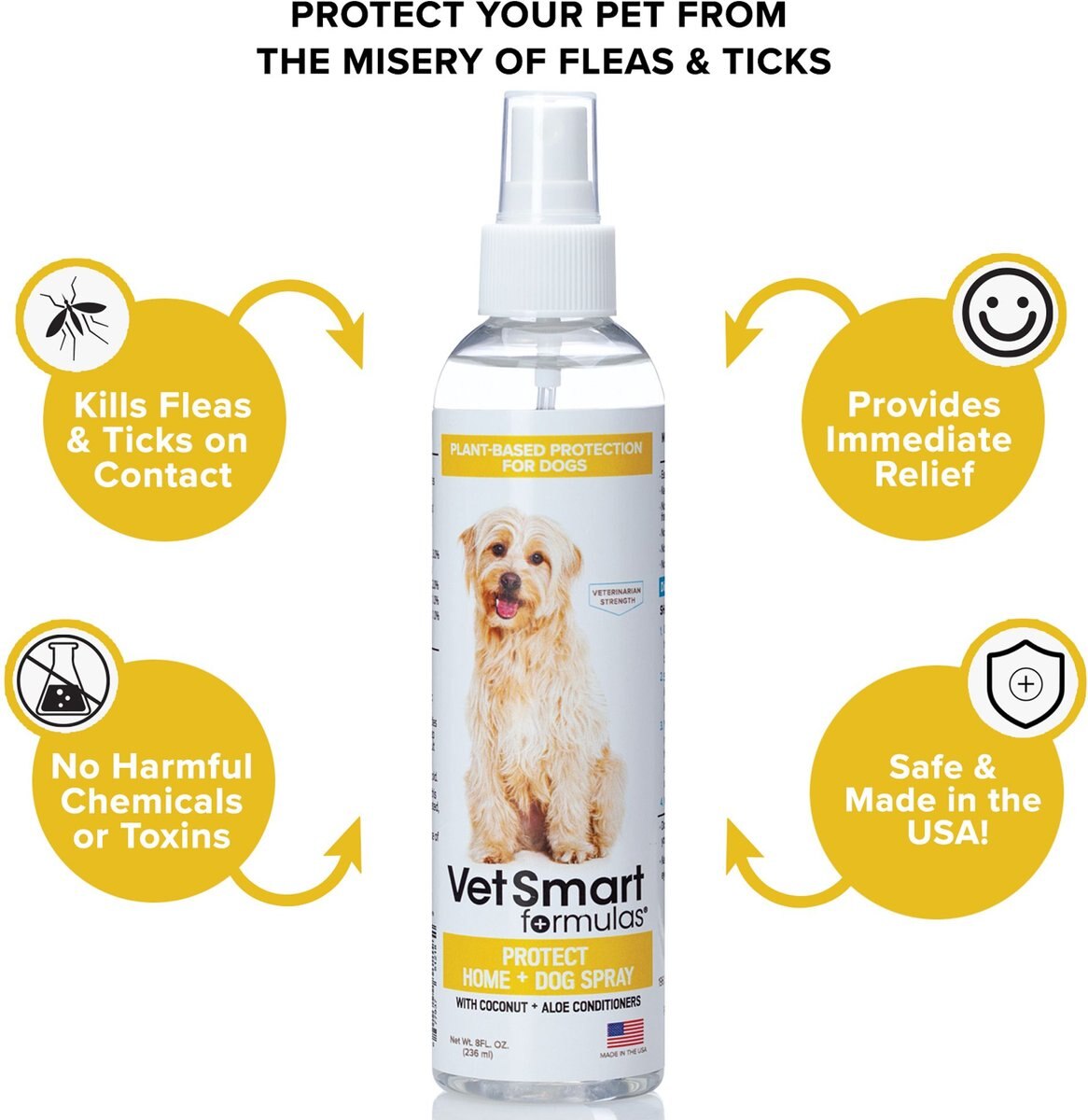 VetSmart Formulas Protect Home and Dog Spray， 8-oz bottle， 3 count