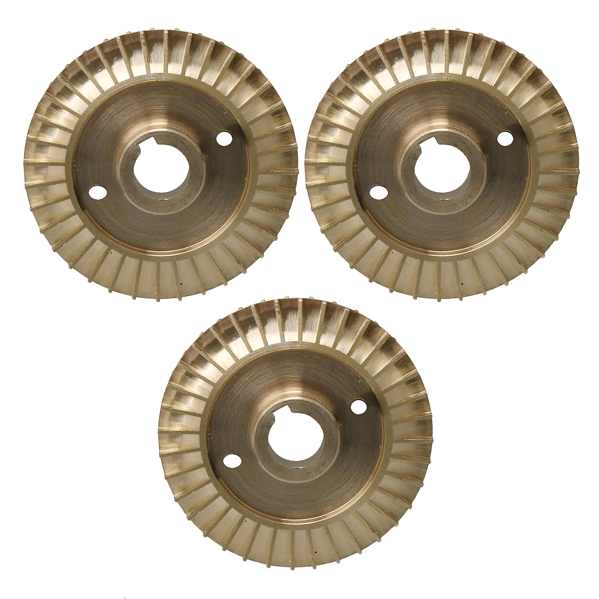 3Pcs Double Side Keyway Impellers Brass Parts 60mm OD 12mm ID 6.5mm T