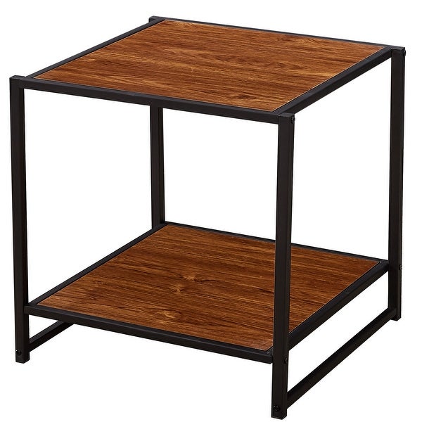 VECELO End Table/Sofa Table/Coffee Table/Bedside Table Brown Finish