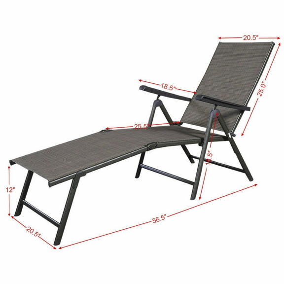 Costway 08913456 Set of 2 Adjustable Chaise Lounge...