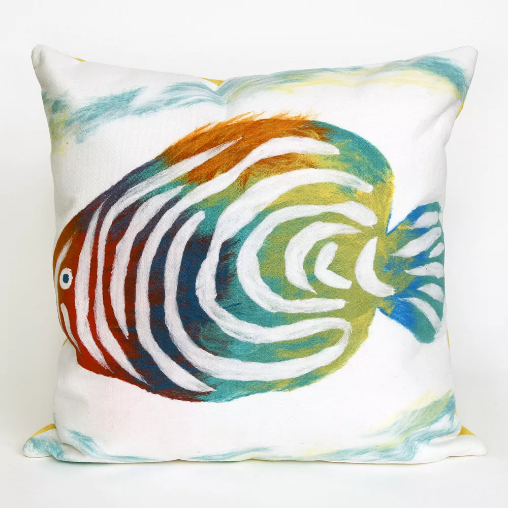 Liora Manne Visions III Rainbow Fish Indoor Outdoor Throw Pillow