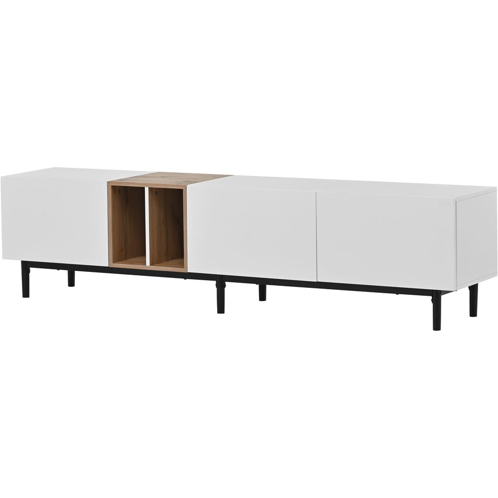 Modern TV Stand TV Console with Storage Cabinets for TVs up to 80\