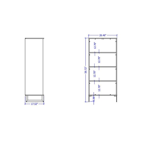 Lexington 59.72 Bookcase in Maple Cream