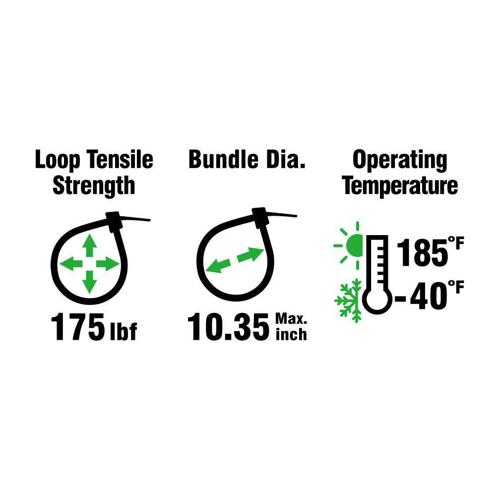 Commercial Electric 36 in. Natural Heavy-Duty Cable Tie (15-Pack) GT-920HD(15)