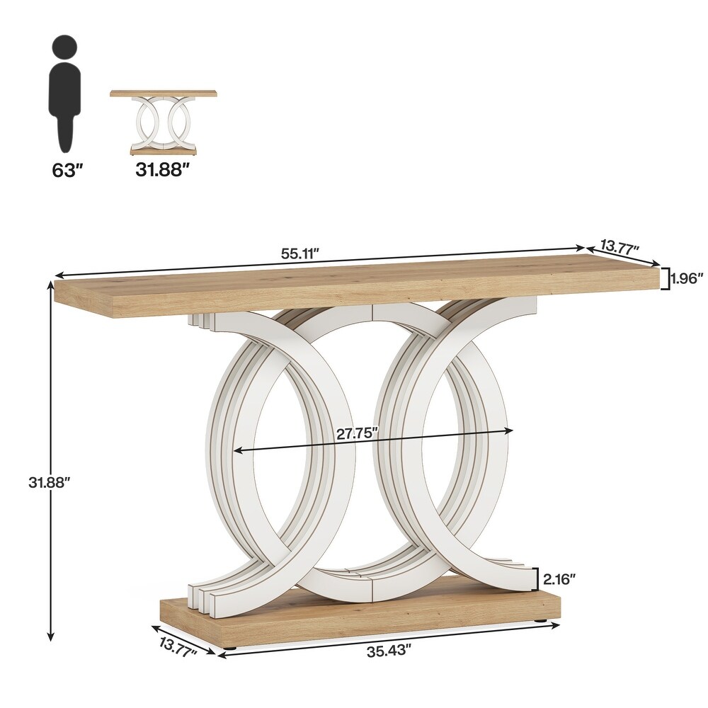 55 inches Console Table Farmhouse Sofa Table  Wooden Entryway Table