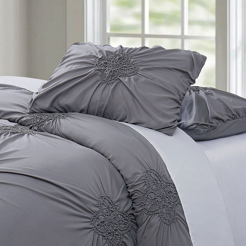 Christian Siriano New York? Georgia Rouched 3-Piece Duvet Cover Set