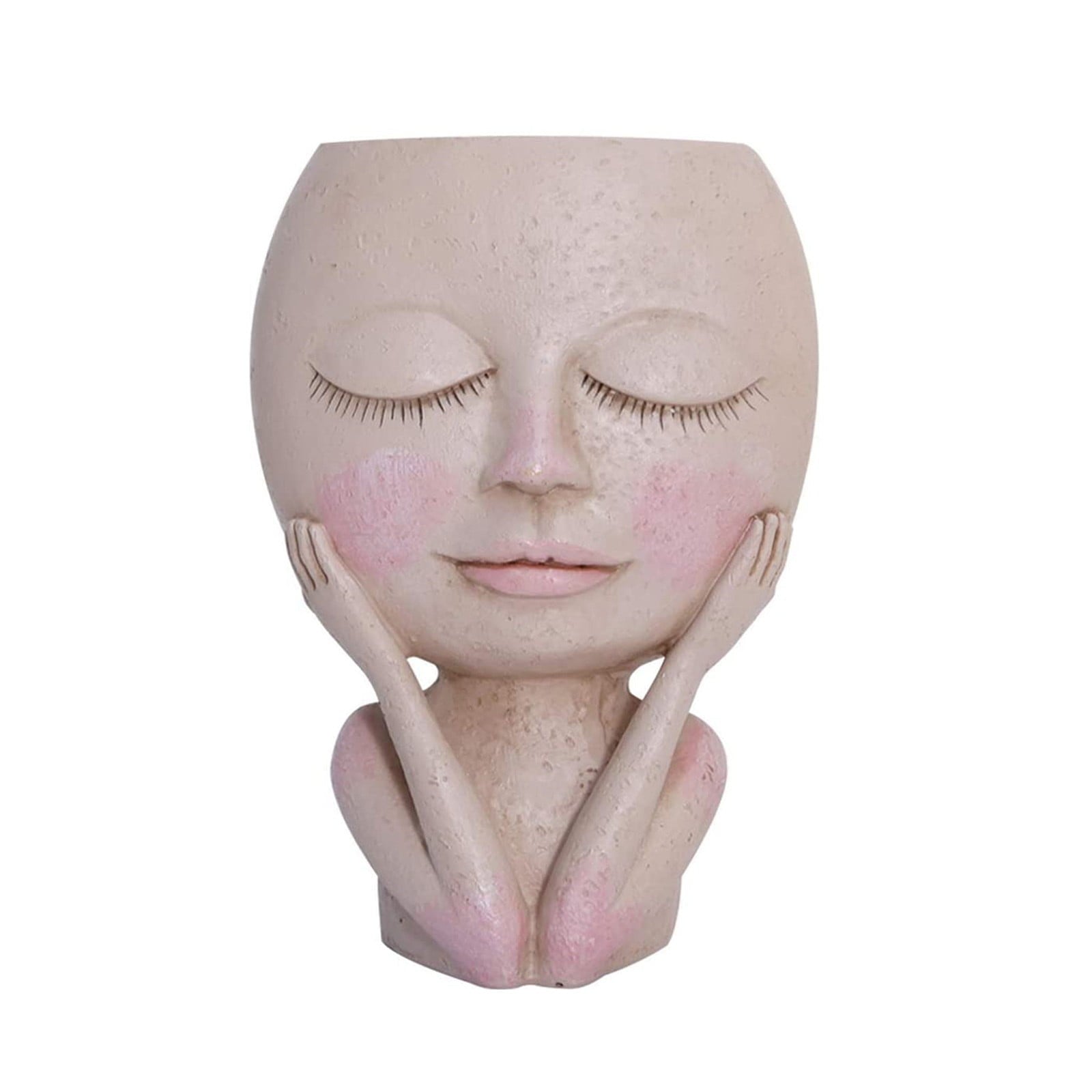 Girls Face Head Flower Planter Succulent Plant Pot Flowerpot Figure Garden Decor