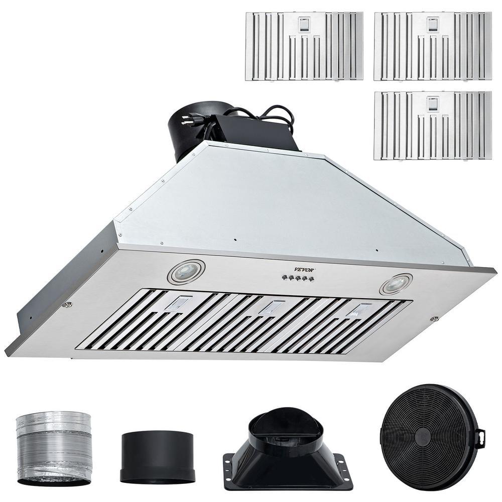 VEVOR 36 in Insert Range Hood 800CFM 3Speed Stainless Steel Builtin Kitchen Vent DuctedDuctless Convertible ETL Listed