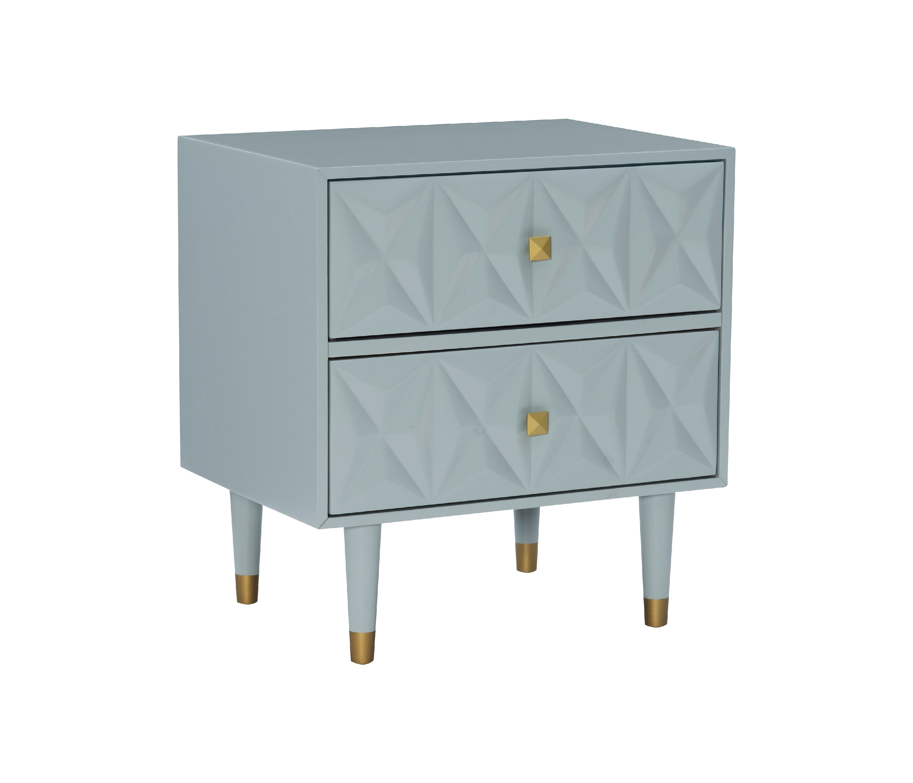 Linon Ginzel 2-Drawer Nightstand, Gray and Gold Finish