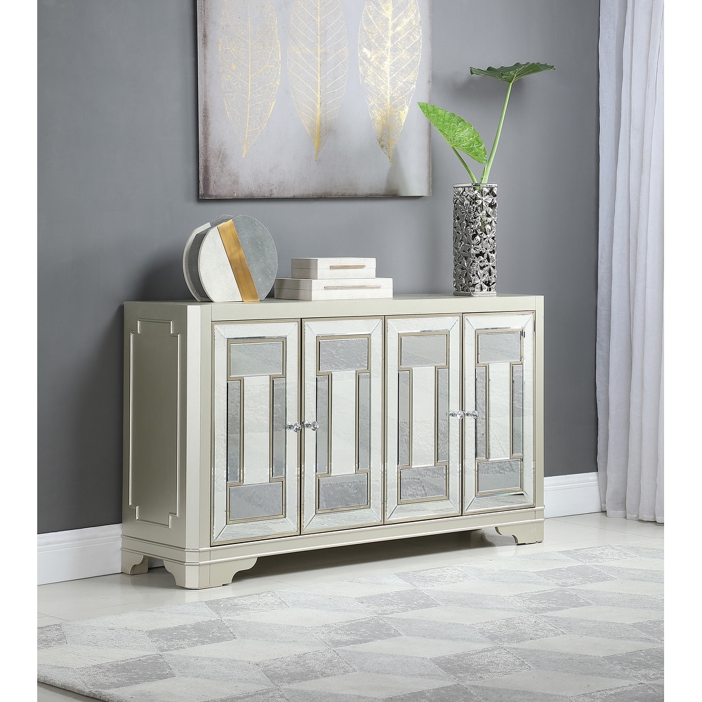 Coaster Furniture Toula Smoke and Champagne 4 door Accent Cabinet