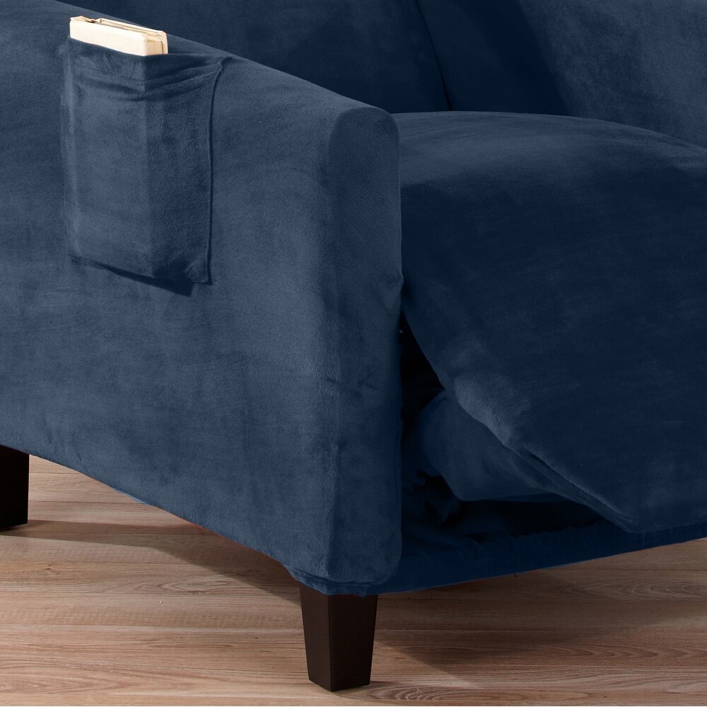 Premium Stretch Velvet Plush Recliner Slipcover.