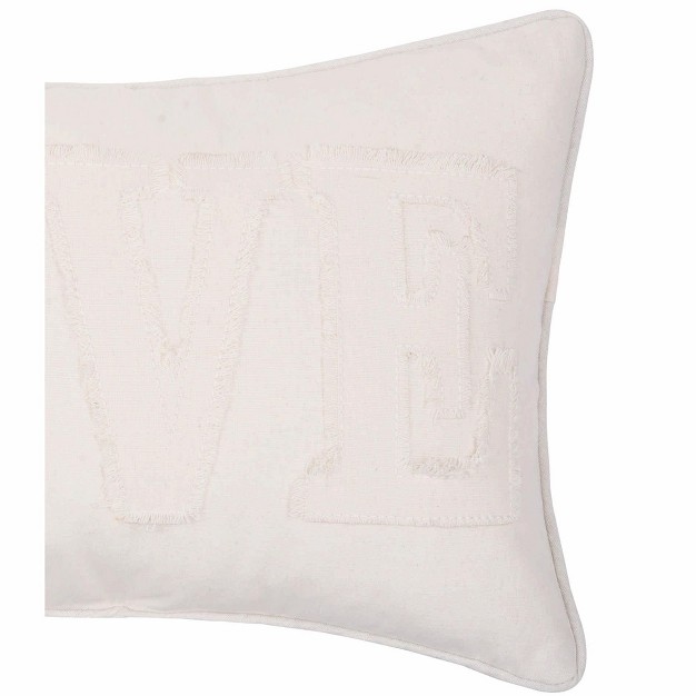 X 20 quot White Love Valentine x27 s Day Applique Pillow