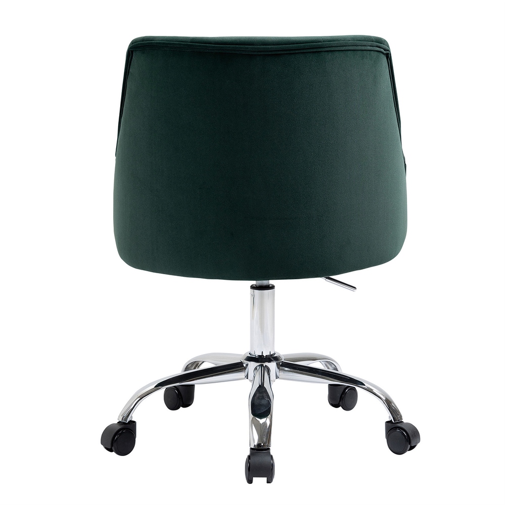 Velvet Office Chair Height Adjustable Swivel Upholstered Chair Wheels