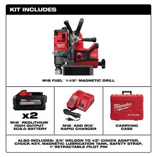 MW 18V Lithium-Ion Brushless Cordless 34 in. 1-12 in. Magnetic Drill High Demand Kit with Two 8.0Ah Batteries 2787-22HD