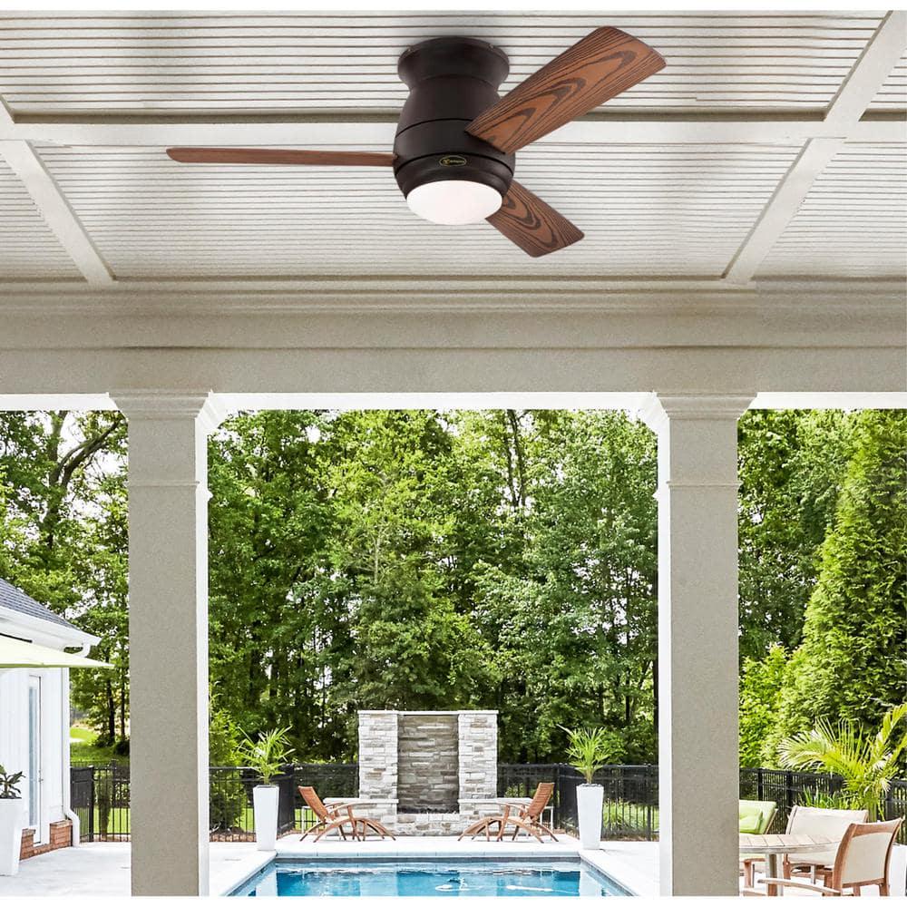 Westinghouse Halley 44 in LED IndoorOutdoor BlackBronze Smart Ceiling Fan with Remote Control