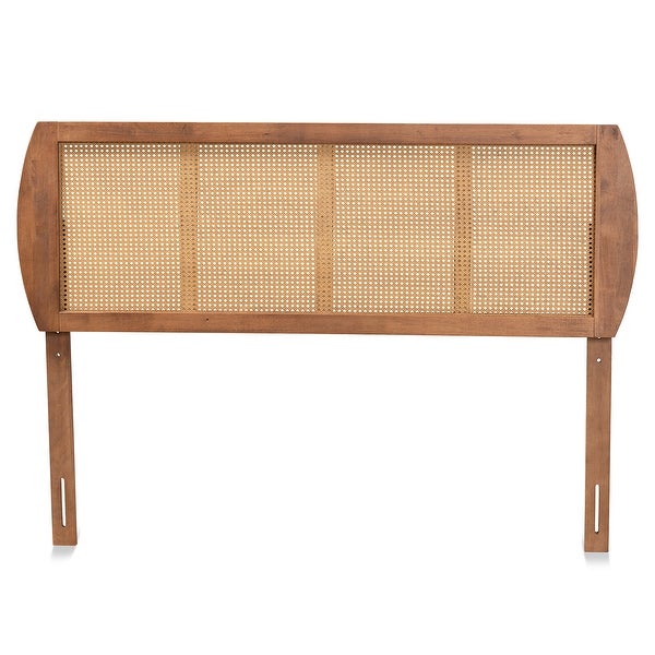 Harris Ash Walnut Wood and Synthetic Rattan Headboard - - 32969782