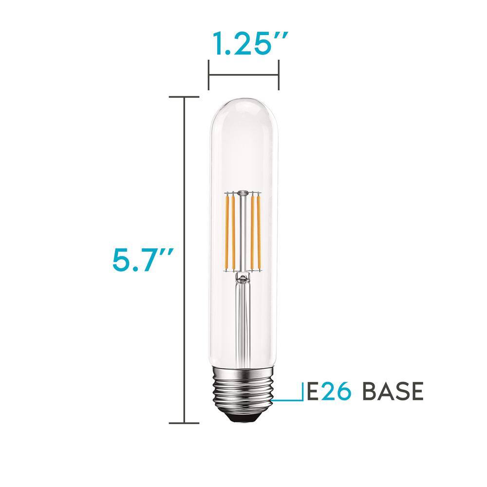 LUXRITE 60-Watt Equivalent T9 Dimmable Edison LED Light Bulbs UL-Listed 2700K Warm White (4-Pack) LR21625-4PK