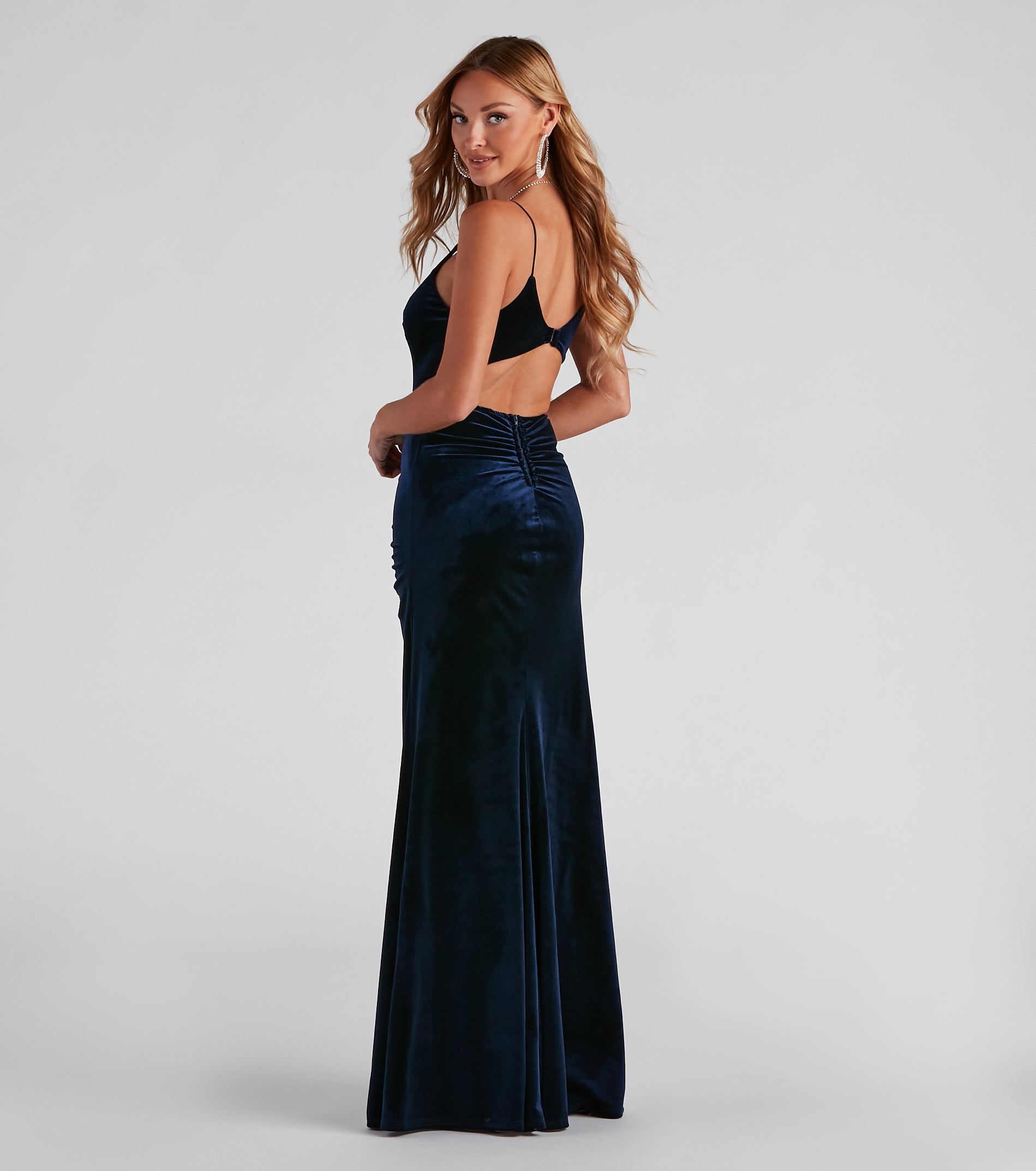 Cassia Formal Open-Back Velvet Dress