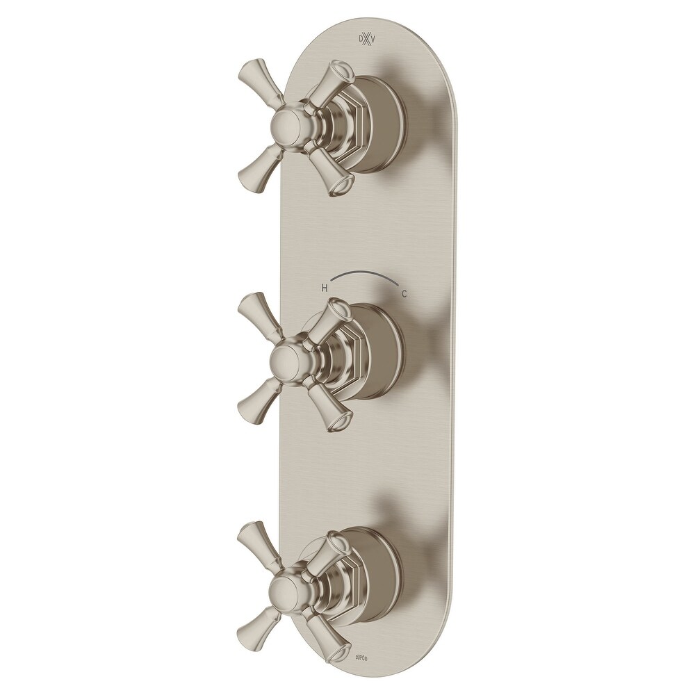DXV Oak Hill 3 Handle Slim Valve with Cross Handles